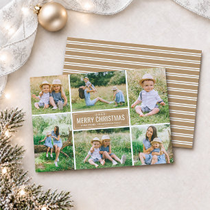 Cartes Pour Fêtes Annuelles Collage photo de Noël moderne taupe