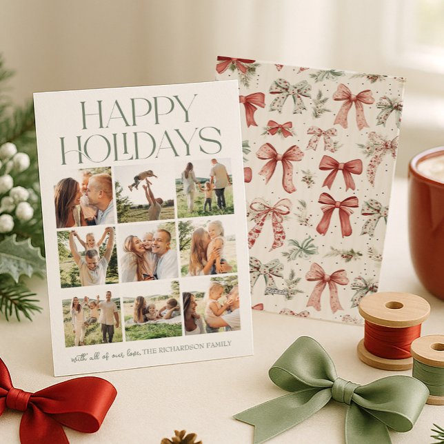 Cartes Pour Fêtes Annuelles Collage photo de vacances joyeuses (Créateur téléchargé)