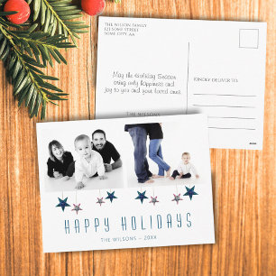 Cartes Pour Fêtes Annuelles Collage photo étoile typographie Joyeuses Fêtes