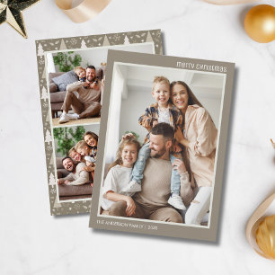 Cartes Pour Fêtes Annuelles Collage photo Famille 4 Noël Moderne Taupe