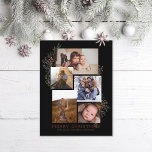 Cartes Pour Fêtes Annuelles Collage photo Juniper noir<br><div class="desc">5 zones photo dans différentes orientations ; le "cadre" noir peut être changé en n'importe quelle couleur dans l'éditeur ; Choisissez vos propres polices aussi ! Ajoutez un message au dos ou plusieurs photos si vous le souhaitez.</div>