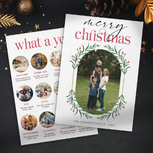 Cartes Pour Fêtes Annuelles Collage photo minimaliste de la famille de Noël