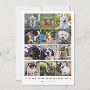 Cartes Pour Fêtes Annuelles Collage photo moderne de 12 photos Instagram Bonne