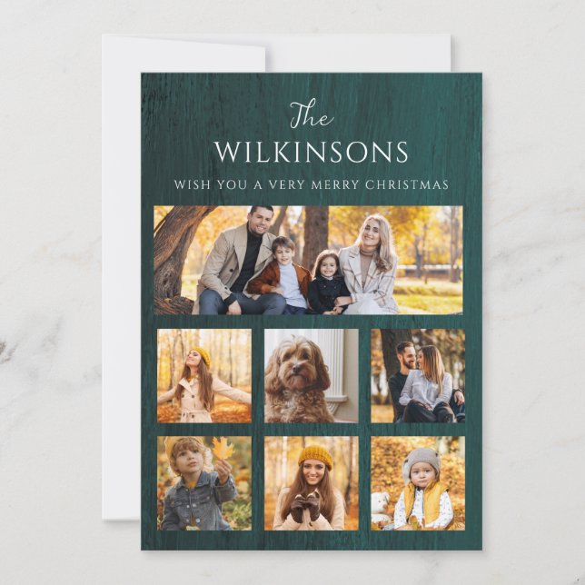 Cartes Pour Fêtes Annuelles Collage photo moderne double côté noël Appartement (Devant)