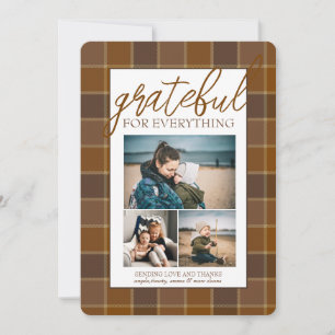 Cartes Pour Fêtes Annuelles Collage photo motif carreau marron Thanksgiving