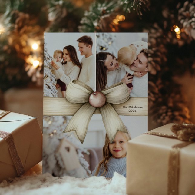 Cartes Pour Fêtes Annuelles Collage photo Neutre de la boîte de Noël (Créateur téléchargé)