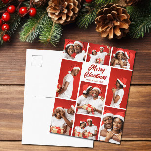 Cartes Pour Fêtes Annuelles Collage photo Noël gras Rouge 2025