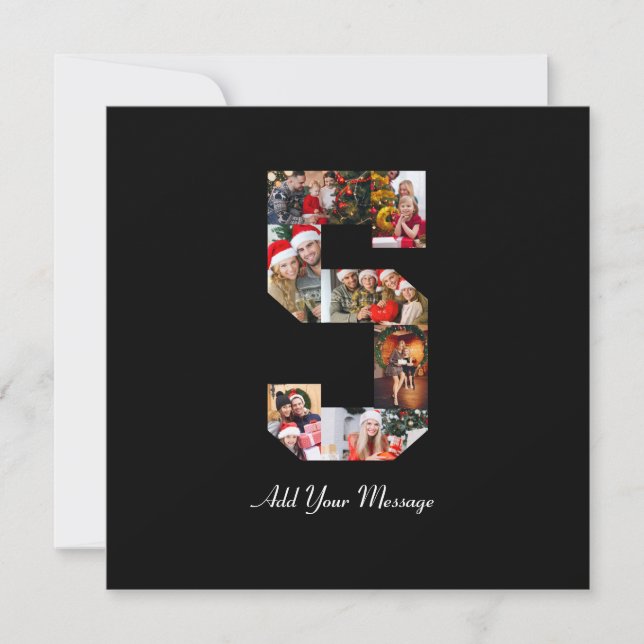 Cartes Pour Fêtes Annuelles Collage photo noir et blanc numéro 5 (Devant)