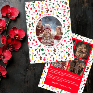 Cartes Pour Fêtes Annuelles Collage photo personnalisé de Noël avec gribouilla