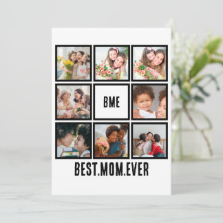 Cartes Pour Fêtes Annuelles Collage photo personnalisé moderne Meilleure maman