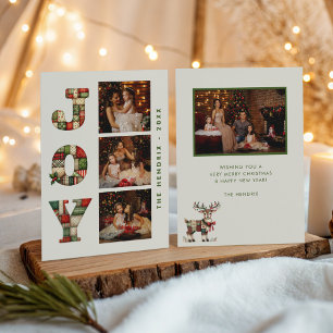Cartes Pour Fêtes Annuelles Collage Photos de Noël Patchwork Joy