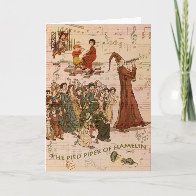 Cartes Pour Fêtes Annuelles Collage pie de joueur de pipeau (Devant)