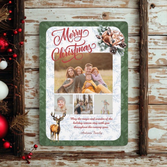 Cartes Pour Fêtes Annuelles Collage Pine Needle Merry Christmas (Créateur téléchargé)