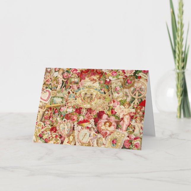 Cartes Pour Fêtes Annuelles Collage Valentines vintages (Devant)