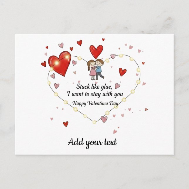 Cartes Pour Fêtes Annuelles Collé comme de la colle valentin (Devant)