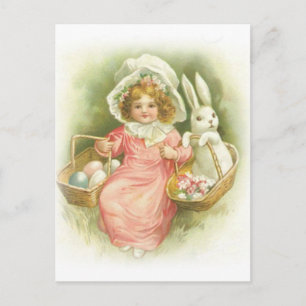 Cartes Pour Fêtes Annuelles Collecte vintage d'oeufs de Pâques