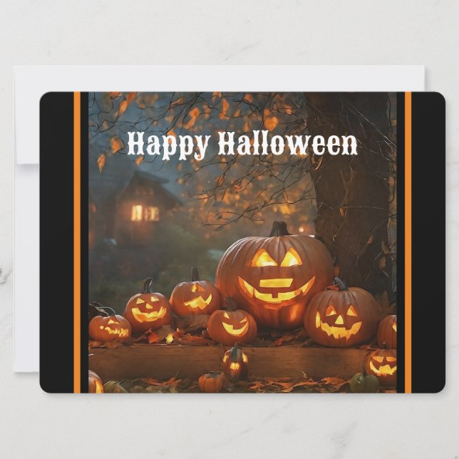 Cartes Pour Fêtes Annuelles Collection de citrouilles de Halloween pour la fam (Devant)