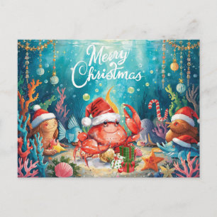 Cartes Pour Fêtes Annuelles Collection de fête de Noël sous la mer