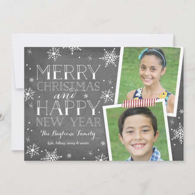 Cartes Pour Fêtes Annuelles Collection de flocons de neige dessinés (Devant)