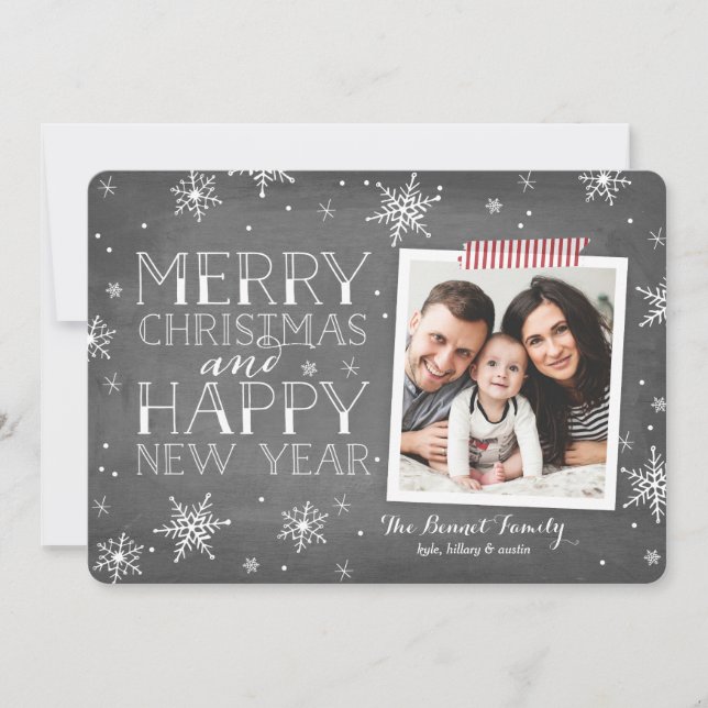 Cartes Pour Fêtes Annuelles Collection de flocons de neige dessinés (Devant)