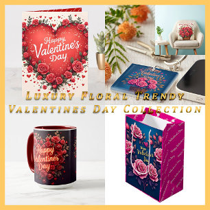 Cartes Pour Fêtes Annuelles Collection de Luxe Fleurie Amour Moderne