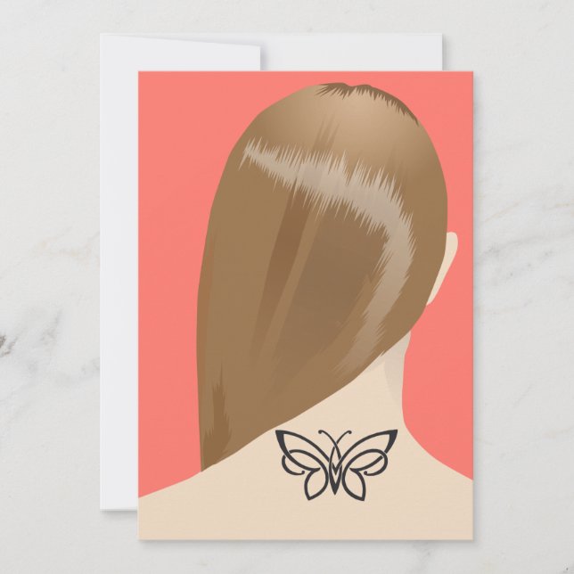 Cartes Pour Fêtes Annuelles Collection De Tatouages Neck De Femme Imprimer, No (Devant)