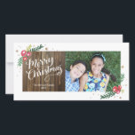 Cartes Pour Fêtes Annuelles Collection Festive Foliage<br><div class="desc">Ajoutez une touche festive supplémentaire à vos salutations de vacances cette année avec ce carte photo 1 photo,  avec de la calligraphie lettrée à la main et du feuillage dessiné à la main,  le tout sur un arrière - plan rustique en bois. Disponible en plusieurs couleurs.</div>