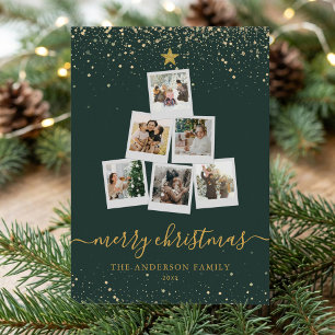 Cartes Pour Fêtes Annuelles Collection photo de l'arbre de Noël vert moderne