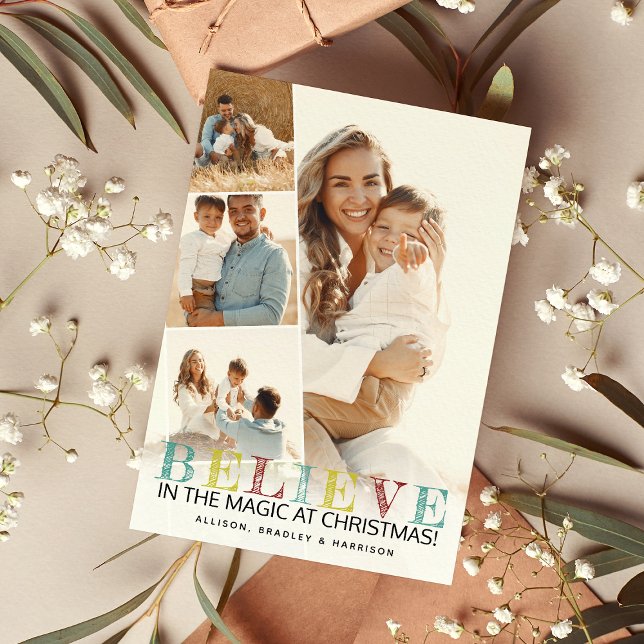 Cartes Pour Fêtes Annuelles Collection photo de Noël moderne 'CROIRE' (Créateur téléchargé)