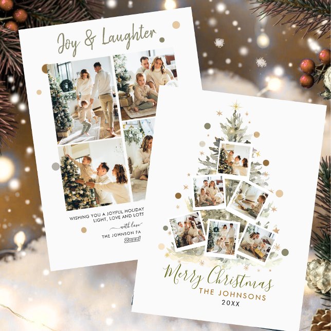 Cartes Pour Fêtes Annuelles Collection photo familiale moderne Joyeux Noël (Créateur téléchargé)