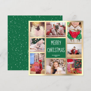 Cartes Pour Fêtes Annuelles Collection photo moderne Green & Gold Joyeux Noël