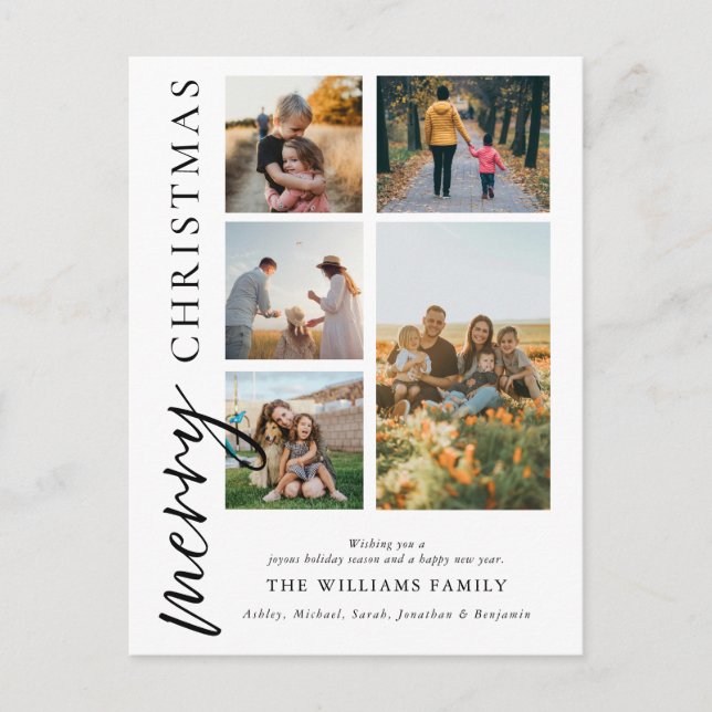 Cartes Pour Fêtes Annuelles Collection photo moderne Joyeux Noël (Devant)
