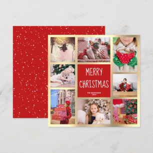 Cartes Pour Fêtes Annuelles Collection photo moderne Red & Gold Joyeux Noël
