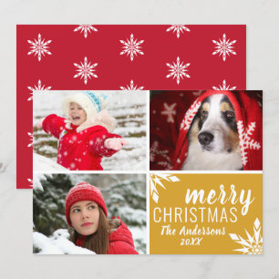 Cartes Pour Fêtes Annuelles Collection photo moderne Red & Gold Joyeux Noël