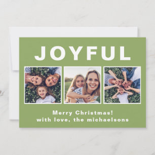 Cartes Pour Fêtes Annuelles Collection photo verte de Noël Joyeux