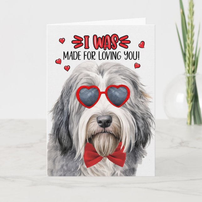 Cartes Pour Fêtes Annuelles Collie Chien plié fait pour vous aimer Valentine (Devant)