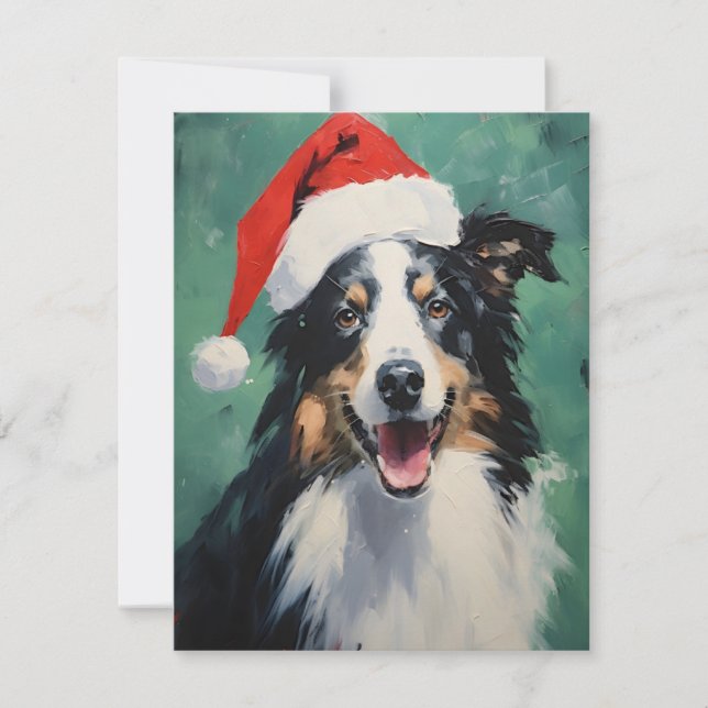 Cartes Pour Fêtes Annuelles Collie Christmas (Devant)