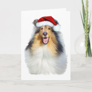 Cartes Pour Fêtes Annuelles Collie Christmas Père Noël