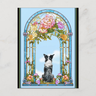 Cartes Pour Fêtes Annuelles Collie frontalier à la porte du Ciel