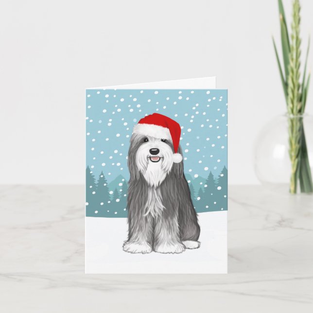 Cartes Pour Fêtes Annuelles Collie Portée Mignonne Chien Noël Personnalisé (Devant)
