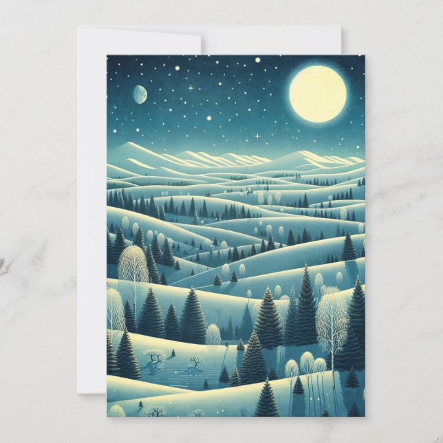 Cartes Pour Fêtes Annuelles Collines d'hiver (Devant)