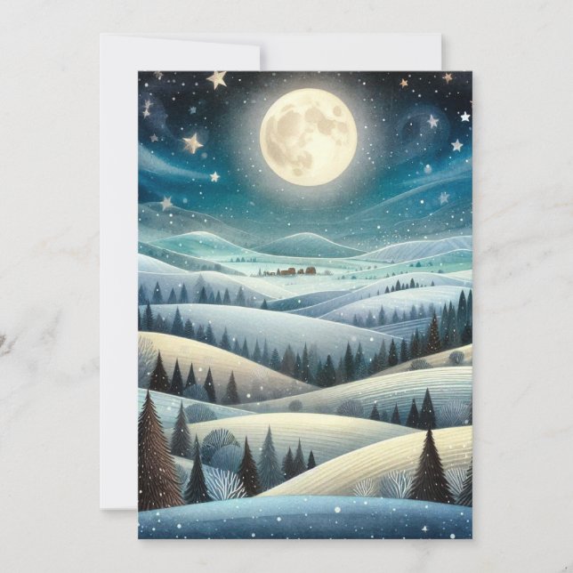 Cartes Pour Fêtes Annuelles Collines hivernales (Devant)