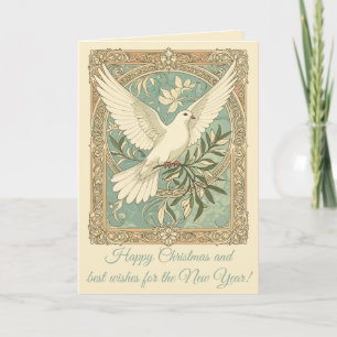 Cartes Pour Fêtes Annuelles Colombe au rameau d'olivier Noël