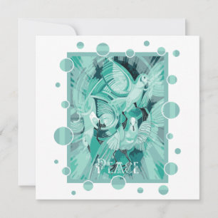 Cartes Pour Fêtes Annuelles Colombe avec texte de paix celtique dans des tons