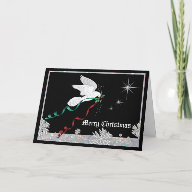 Cartes Pour Fêtes Annuelles Colombe blanche (Devant)