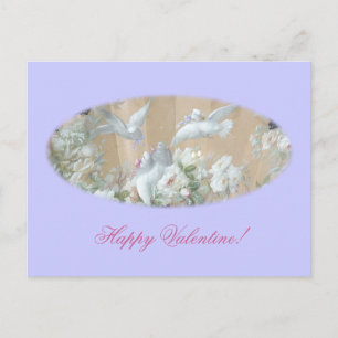 Cartes Pour Fêtes Annuelles colombes et rose