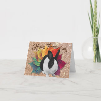Cartes Pour Fêtes Annuelles Colonnes d'automne Bunny néerlandais Thanksgiving