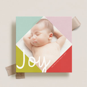 Cartes Pour Fêtes Annuelles Color Block Joy Holiday Card