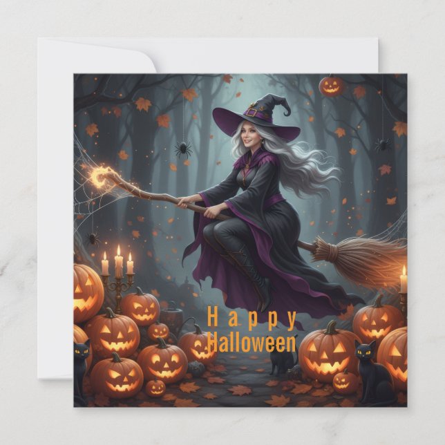 Cartes Pour Fêtes Annuelles Color Sorcery Halloween Family (Devant)