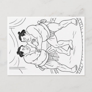 Cartes Pour Fêtes Annuelles Color Your Sumo! Japanese Sumo Wrestler Coloring P